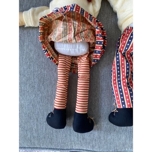 Raggedy Ann & Andy Shelf Sitting Raggedy Dolls - Patriotic Clothes 19" tall - Picture 11 of 12